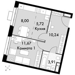 2-BD Apartment Sale, 39.54 sq. m. at Dvizhenie. Govorovo, Центральная улица, 47, деревня Говорово, поселение Московский, Москва, Россия #3 2-BD Apartment Sale, 39.54 sq. m. at Dvizhenie. Govorovo, Центральная улица, 47, деревня Говорово, поселение Московский, Москва, Россия #3