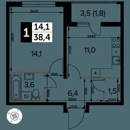 1-BD Apartment Sale, 38.2 sq. m. at Yzhnaya Bitsa, Yuzhnaya Bitsa Residential Complex, posyolok Bittsa, Leninskiy City District, Moscow Region, Russia #2 1-BD Apartment Sale, 38.2 sq. m. at Yzhnaya Bitsa, Yuzhnaya Bitsa Residential Complex, posyolok Bittsa, Leninskiy City District, Moscow Region, Russia #2