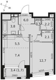 1-BD Apartment Sale, 41.9 sq. m. at Rotterdam, Varshavskoye Highway, 37Ак1с2, Moscow, Russia #4