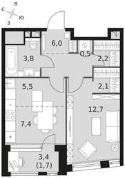 1-BD Apartment Sale, 41.9 sq. m. at Rotterdam, Varshavskoye Highway, 37Ак1с2, Moscow, Russia #3
