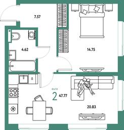 Продажа 1-комн. квартиры, 47,77 м² в ЖК «Страна.Парковая», улица Комарова, Мытищи, Московская область, Россия #3 Продажа 1-комн. квартиры, 47,77 м² в ЖК «Страна.Парковая», улица Комарова, Мытищи, Московская область, Россия #3