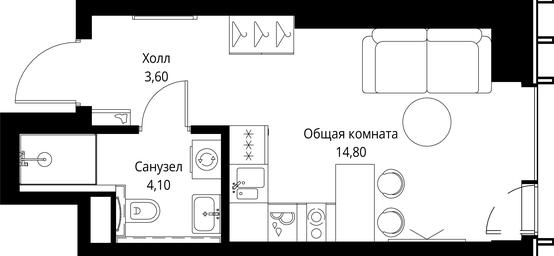 Apartment Sale, 22.5 sq. m. at VEER, Vereyskaya Street, Moscow, Russia #3 Apartment Sale, 22.5 sq. m. at VEER, Vereyskaya Street, Moscow, Russia #3