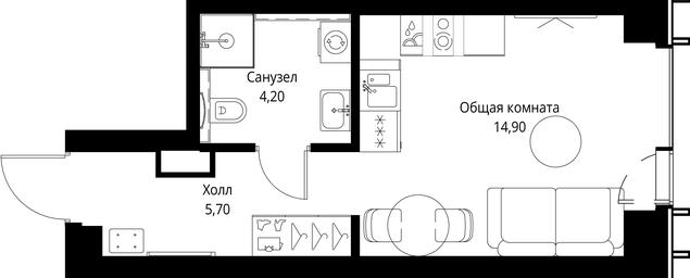 Apartment Sale, 24.8平方米 at VEER, Vereyskaya Street, Moscow, Russia #3