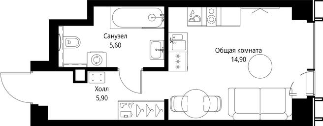 Apartment Sale, 26.4 sq. m. at VEER, Vereyskaya Street, Moscow, Russia #3 Apartment Sale, 26.4 sq. m. at VEER, Vereyskaya Street, Moscow, Russia #3