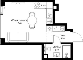Apartment Sale, 24.3平方米 at VEER, Vereyskaya Street, Moscow, Russia #3 Apartment Sale, 24.3平方米 at VEER, Vereyskaya Street, Moscow, Russia #3