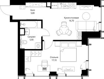 1-BD Apartment Sale, 45平方米 at VEER, Vereyskaya Street, Moscow, Russia #4