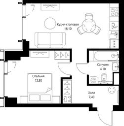 1-BD Apartment Sale, 41.9 sq. m. at VEER, Vereyskaya Street, Moscow, Russia #4