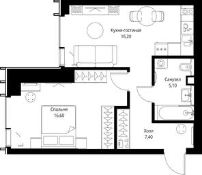 1-BD Apartment Sale, 45.3 sq. m. at VEER, Vereyskaya Street, Moscow, Russia #3 1-BD Apartment Sale, 45.3 sq. m. at VEER, Vereyskaya Street, Moscow, Russia #3