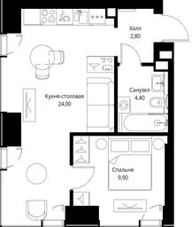 1-BD Apartment Sale, 41.1 sq. m. at VEER, Vereyskaya Street, Moscow, Russia #3 1-BD Apartment Sale, 41.1 sq. m. at VEER, Vereyskaya Street, Moscow, Russia #3