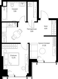 1-BD Apartment Sale, 49.2 sq. m. at VEER, Vereyskaya Street, Moscow, Russia #2 1-BD Apartment Sale, 49.2 sq. m. at VEER, Vereyskaya Street, Moscow, Russia #2