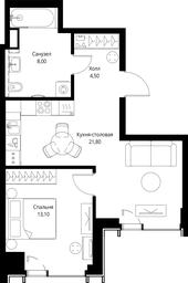 1-BD Apartment Sale, 47.4平方米 at VEER, Vereyskaya Street, Moscow, Russia #3