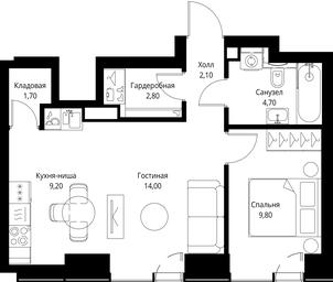 1-BD Apartment Sale, 44.3 sq. m. at VEER, Vereyskaya Street, Moscow, Russia #3 1-BD Apartment Sale, 44.3 sq. m. at VEER, Vereyskaya Street, Moscow, Russia #3