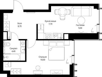 1-BD Apartment Sale, 47.8 sq. m. at VEER, Vereyskaya Street, Moscow, Russia #2 1-BD Apartment Sale, 47.8 sq. m. at VEER, Vereyskaya Street, Moscow, Russia #2