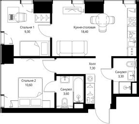 2-BD Apartment Sale, 52.5 sq. m. at VEER, Vereyskaya Street, Moscow, Russia #2 2-BD Apartment Sale, 52.5 sq. m. at VEER, Vereyskaya Street, Moscow, Russia #2