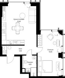 1-BD Apartment Sale, 54.4 sq. m. at VEER, Vereyskaya Street, Moscow, Russia #3 1-BD Apartment Sale, 54.4 sq. m. at VEER, Vereyskaya Street, Moscow, Russia #3