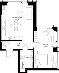 1-BD Apartment Sale, 55.1 sq. m. at VEER, Vereyskaya Street, Moscow, Russia #4