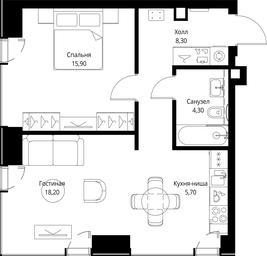 1-BD Apartment Sale, 52.4 sq. m. at VEER, Vereyskaya Street, Moscow, Russia #3 1-BD Apartment Sale, 52.4 sq. m. at VEER, Vereyskaya Street, Moscow, Russia #3