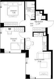 2-BD Apartment Sale, 54.3 sq. m. at VEER, Vereyskaya Street, Moscow, Russia #3 2-BD Apartment Sale, 54.3 sq. m. at VEER, Vereyskaya Street, Moscow, Russia #3