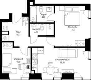 2-BD Apartment Sale, 54.8 sq. m. at VEER, Vereyskaya Street, Moscow, Russia #3 2-BD Apartment Sale, 54.8 sq. m. at VEER, Vereyskaya Street, Moscow, Russia #3