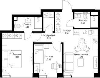 2-BD Apartment Sale, 55.5 sq. m. at VEER, Vereyskaya Street, Moscow, Russia #3 2-BD Apartment Sale, 55.5 sq. m. at VEER, Vereyskaya Street, Moscow, Russia #3