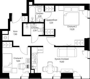 Продажа 2-комн. квартиры, 54,9 м² в ЖК «VEER», Верейская улица, Москва, Россия #2 Продажа 2-комн. квартиры, 54,9 м² в ЖК «VEER», Верейская улица, Москва, Россия #2