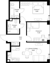 2-BD Apartment Sale, 59.6平方米 at VEER, Vereyskaya Street, Moscow, Russia #3 2-BD Apartment Sale, 59.6平方米 at VEER, Vereyskaya Street, Moscow, Russia #3