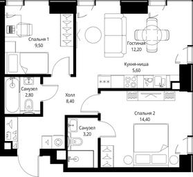 2-BD Apartment Sale, 56.1 sq. m. at VEER, Vereyskaya Street, Moscow, Russia #4
