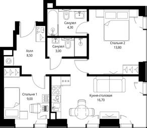 2-BD Apartment Sale, 55.3 sq. m. at VEER, Vereyskaya Street, Moscow, Russia #3 2-BD Apartment Sale, 55.3 sq. m. at VEER, Vereyskaya Street, Moscow, Russia #3