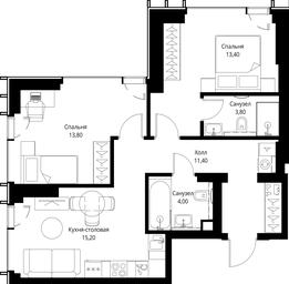 2-BD Apartment Sale, 61.6 sq. m. at VEER, Vereyskaya Street, Moscow, Russia #2 2-BD Apartment Sale, 61.6 sq. m. at VEER, Vereyskaya Street, Moscow, Russia #2