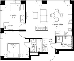 2-BD Apartment Sale, 62 sq. m. at VEER, Vereyskaya Street, Moscow, Russia #2 2-BD Apartment Sale, 62 sq. m. at VEER, Vereyskaya Street, Moscow, Russia #2
