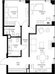 2-BD Apartment Sale, 67.9 sq. m. at VEER, Vereyskaya Street, Moscow, Russia #3 2-BD Apartment Sale, 67.9 sq. m. at VEER, Vereyskaya Street, Moscow, Russia #3