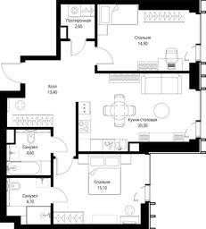 2-BD Apartment Sale, 75.6 sq. m. at VEER, Vereyskaya Street, Moscow, Russia #2 2-BD Apartment Sale, 75.6 sq. m. at VEER, Vereyskaya Street, Moscow, Russia #2