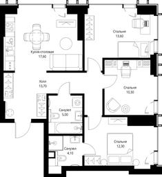 3-BD Apartment Sale, 76.6 sq. m. at VEER, Vereyskaya Street, Moscow, Russia #3 3-BD Apartment Sale, 76.6 sq. m. at VEER, Vereyskaya Street, Moscow, Russia #3