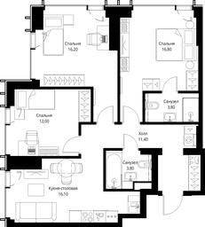 3-BD Apartment Sale, 80.1 sq. m. at VEER, Vereyskaya Street, Moscow, Russia #2