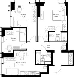 3-BD Apartment Sale, 81.5 sq. m. at VEER, Vereyskaya Street, Moscow, Russia #3 3-BD Apartment Sale, 81.5 sq. m. at VEER, Vereyskaya Street, Moscow, Russia #3