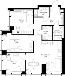 3-BD Apartment Sale, 82.1 sq. m. at VEER, Vereyskaya Street, Moscow, Russia #3 3-BD Apartment Sale, 82.1 sq. m. at VEER, Vereyskaya Street, Moscow, Russia #3