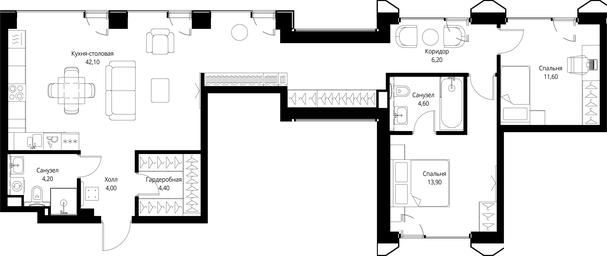 2-BD Apartment Sale, 91 sq. m. at VEER, Vereyskaya Street, Moscow, Russia #4