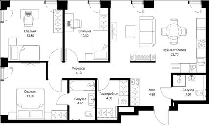 3-BD Apartment Sale, 87.8 sq. m. at VEER, Vereyskaya Street, Moscow, Russia #2 3-BD Apartment Sale, 87.8 sq. m. at VEER, Vereyskaya Street, Moscow, Russia #2