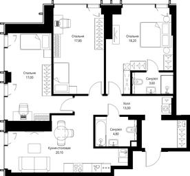 3-BD Apartment Sale, 94.5 sq. m. at VEER, Vereyskaya Street, Moscow, Russia #3 3-BD Apartment Sale, 94.5 sq. m. at VEER, Vereyskaya Street, Moscow, Russia #3