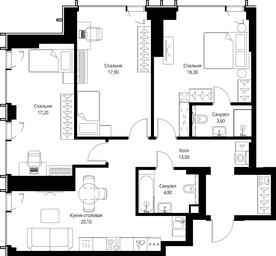 3-BD Apartment Sale, 94.9平方米 at VEER, Vereyskaya Street, Moscow, Russia #4