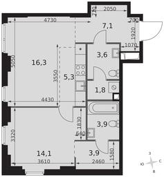 2-BD Apartment Sale, 56平方米 at Sydney City, Shenogina Street, 2, Moscow, Russia #2 2-BD Apartment Sale, 56平方米 at Sydney City, Shenogina Street, 2, Moscow, Russia #2