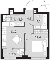 1-BD Apartment Sale, 39.1平方米 at Sydney City, Shenogina Street, 2, Moscow, Russia #3 1-BD Apartment Sale, 39.1平方米 at Sydney City, Shenogina Street, 2, Moscow, Russia #3