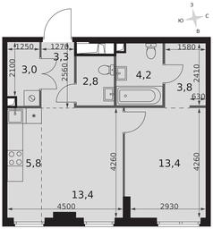 2-BD Apartment Sale, 49.7平方米 at Sydney City, Shenogina Street, 2, Moscow, Russia #2 2-BD Apartment Sale, 49.7平方米 at Sydney City, Shenogina Street, 2, Moscow, Russia #2