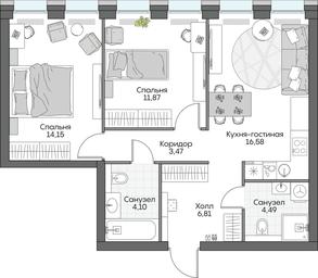 2-BD Apartment Sale, 61.43平方米 at Dom na naberezhnoy INSIDER (Insayder), Avtozavodskaya Street, Moscow, Russia #3 2-BD Apartment Sale, 61.43平方米 at Dom na naberezhnoy INSIDER (Insayder), Avtozavodskaya Street, Moscow, Russia #3