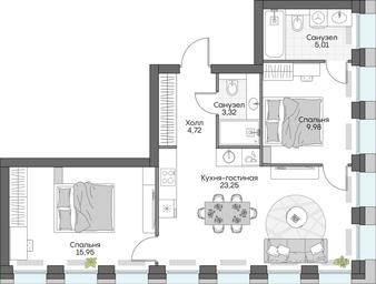 1-BD Apartment Sale, 47.17 sq. m. at Dom na naberezhnoy INSIDER (Insayder), Avtozavodskaya Street, Moscow, Russia #2 1-BD Apartment Sale, 47.17 sq. m. at Dom na naberezhnoy INSIDER (Insayder), Avtozavodskaya Street, Moscow, Russia #2