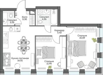 1-BD Apartment Sale, 53.76 sq. m. at Dom na naberezhnoy INSIDER (Insayder), Avtozavodskaya Street, Moscow, Russia #2 1-BD Apartment Sale, 53.76 sq. m. at Dom na naberezhnoy INSIDER (Insayder), Avtozavodskaya Street, Moscow, Russia #2