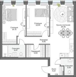 2-BD Apartment Sale, 69.31 sq. m. at Dom na naberezhnoy INSIDER (Insayder), Avtozavodskaya Street, Moscow, Russia #4