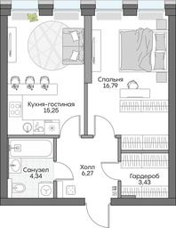1-BD Apartment Sale, 45.77 sq. m. at Dom na naberezhnoy INSIDER (Insayder), Avtozavodskaya Street, Moscow, Russia #4