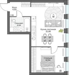 1-BD Apartment Sale, 45.77 sq. m. at Dom na naberezhnoy INSIDER (Insayder), Avtozavodskaya Street, Moscow, Russia #2 1-BD Apartment Sale, 45.77 sq. m. at Dom na naberezhnoy INSIDER (Insayder), Avtozavodskaya Street, Moscow, Russia #2