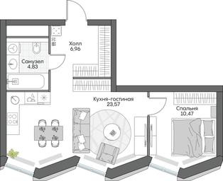1-BD Apartment Sale, 53.78 sq. m. at Dom na naberezhnoy INSIDER (Insayder), Avtozavodskaya Street, Moscow, Russia #2 1-BD Apartment Sale, 53.78 sq. m. at Dom na naberezhnoy INSIDER (Insayder), Avtozavodskaya Street, Moscow, Russia #2